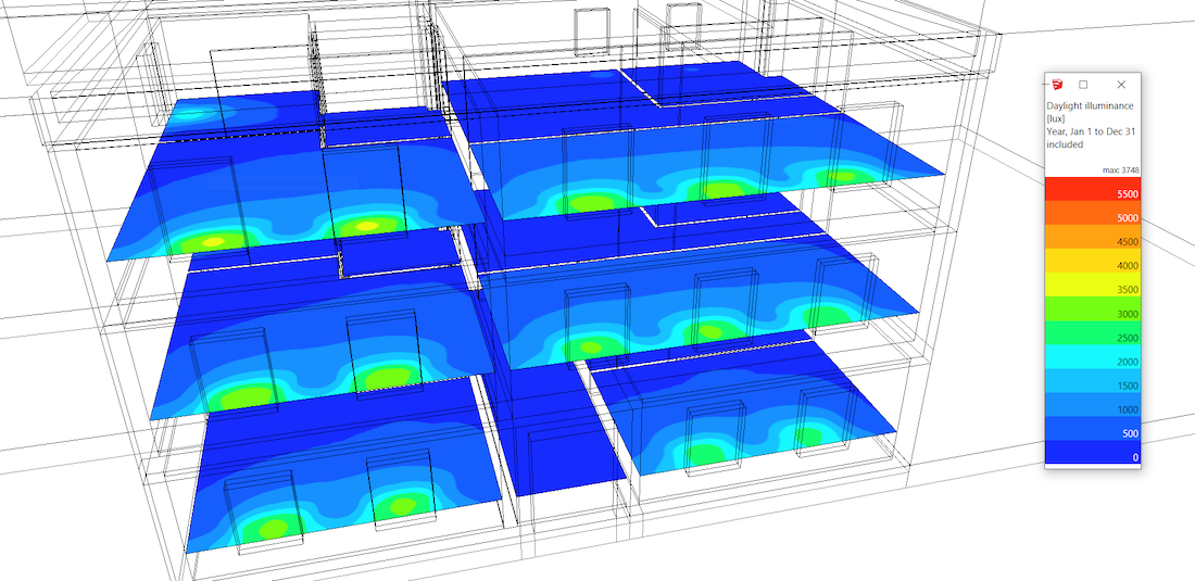 DL-Light extension Lux Sketchup result imported - automatic palette