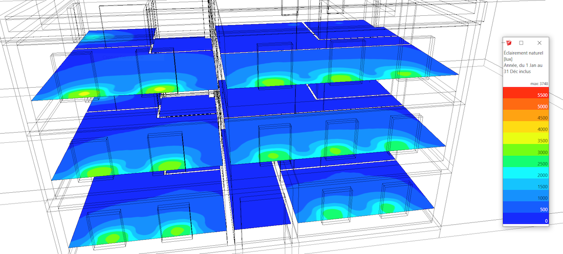 DL-Light extension Lux SketchUp result imported - automatic palette