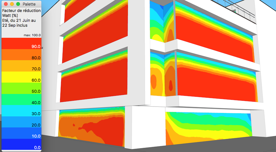 DL-Light extension WRF SketchUp result imported - automatic palette