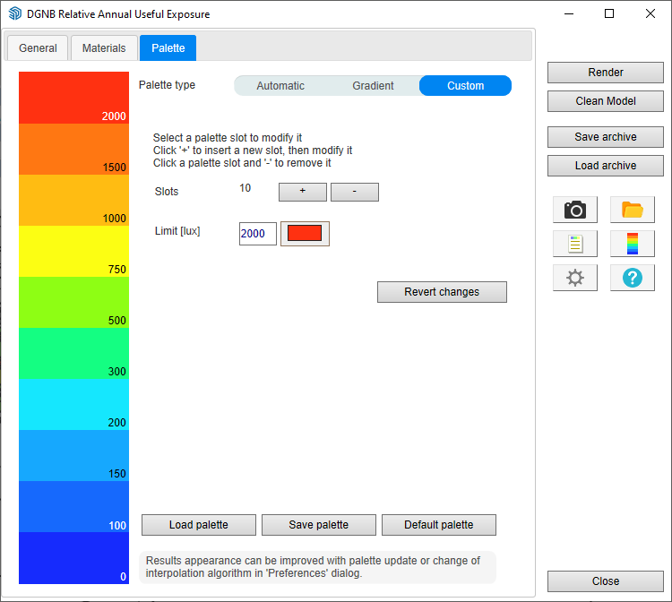 DL-Light extension DGNB Panel tab
