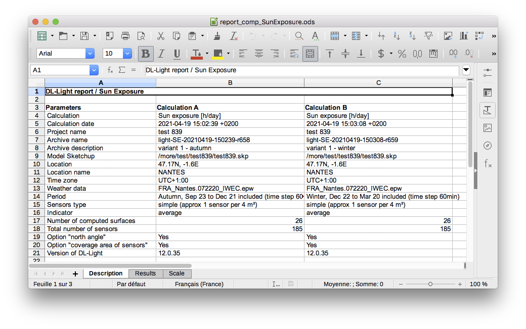 DL-Light comparison spreadsheet - description