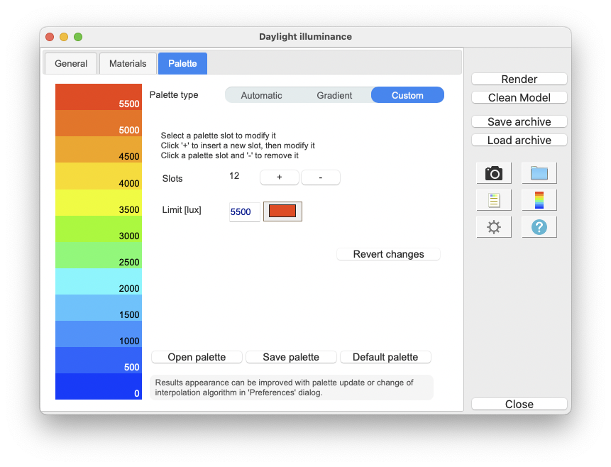 DL-Light extension Lux palette tab