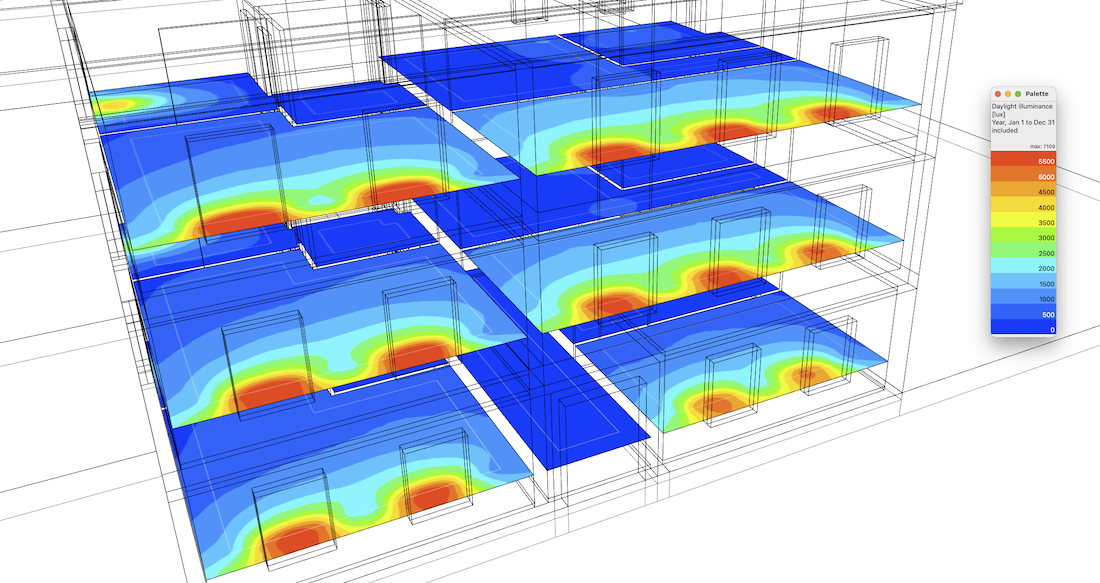 DL-Light extension Lux Sketchup result imported - automatic palette